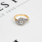 Pre-Owned 9ct Gold CZ Cluster Ring Size L