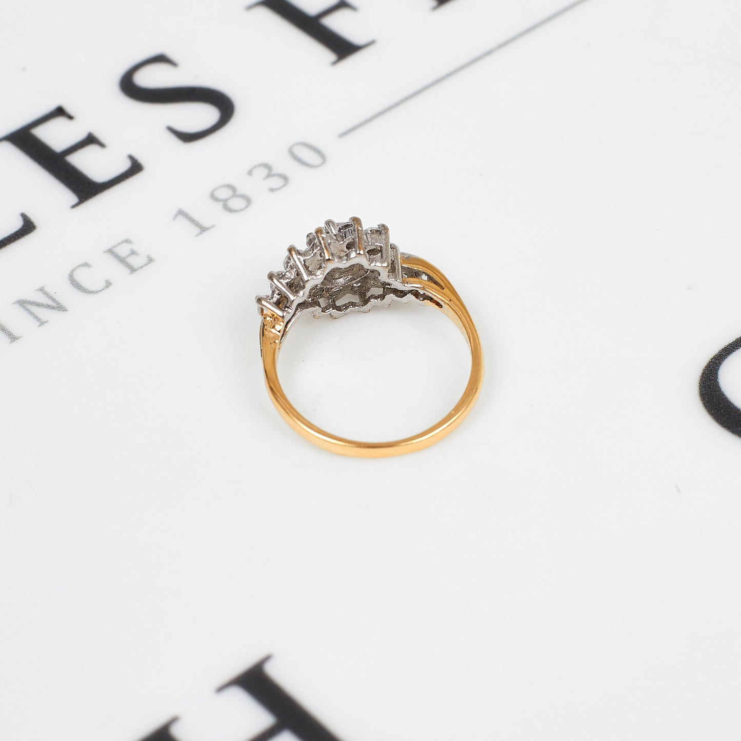 Pre-Owned 9ct Gold CZ Cluster Ring Size L