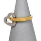 Pre-Owned 9ct Gold 2 Tone Heart Ring Size J.5