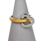 Pre-Owned 9ct Gold 2 Tone Heart Ring Size J.5