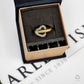 Pre-Owned 9ct Gold 2 Tone Heart Ring Size J.5