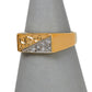 Pre-Owned 9ct Gold Half CZ Signet Ring Size T