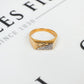 Pre-Owned 9ct Gold Half CZ Signet Ring Size T