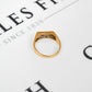 Pre-Owned 9ct Gold Half CZ Signet Ring Size T