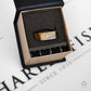 Pre-Owned 9ct Gold Half CZ Signet Ring Size T