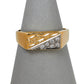 Pre-Owned 9ct Gold Half CZ Signet Ring Size T