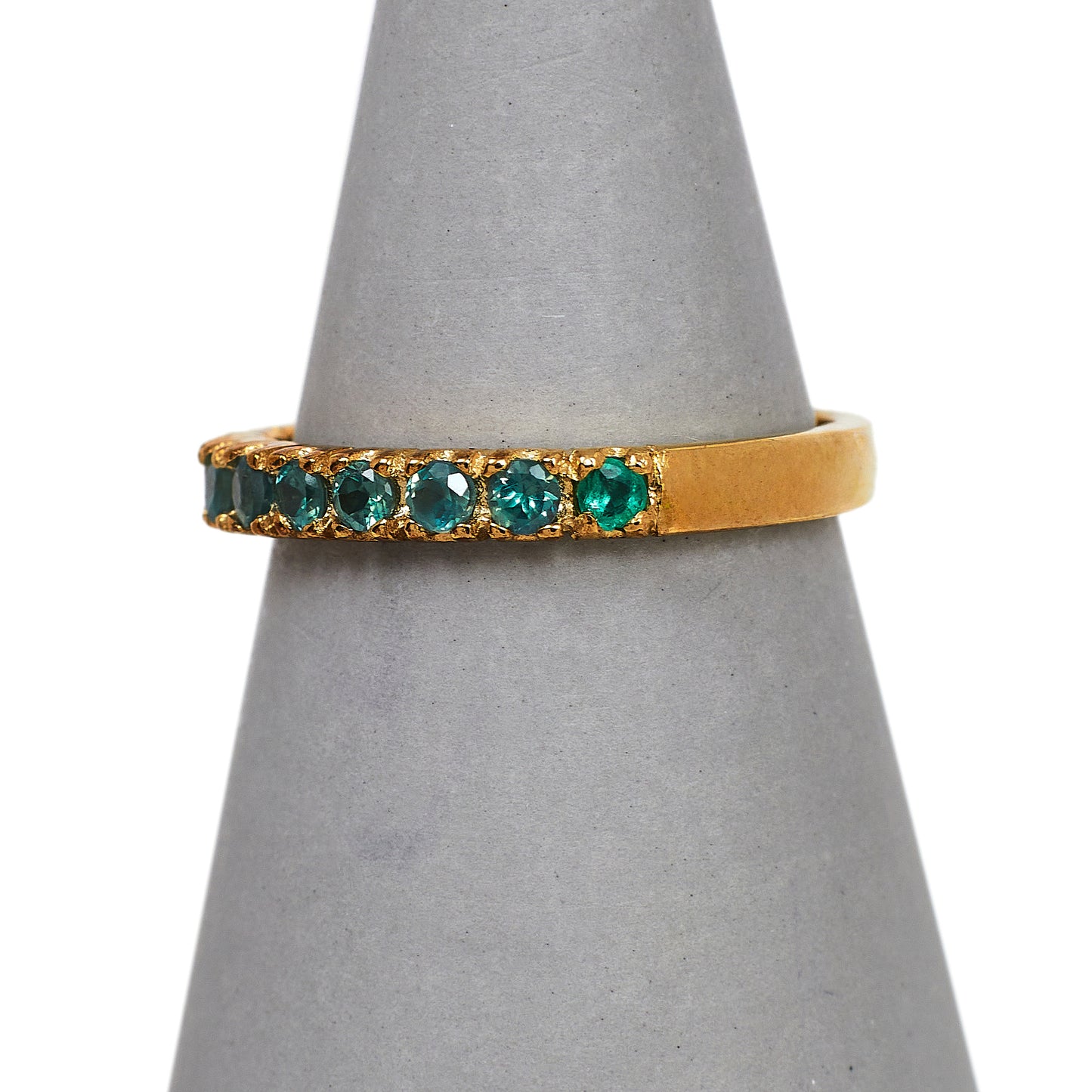 Pre-Owned 9ct Gold Chrysoberyl Half Eternity Ring Size N