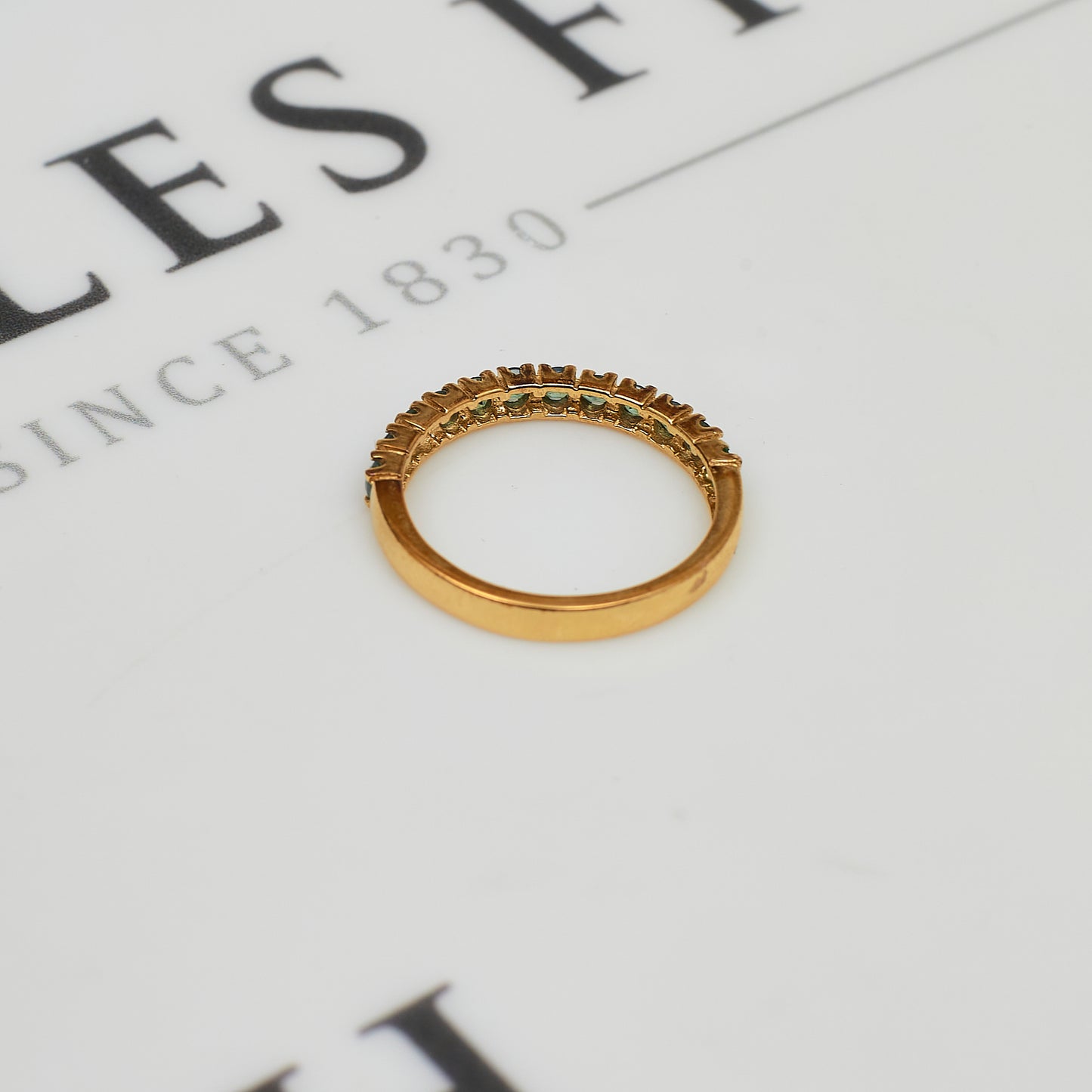 Pre-Owned 9ct Gold Chrysoberyl Half Eternity Ring Size N