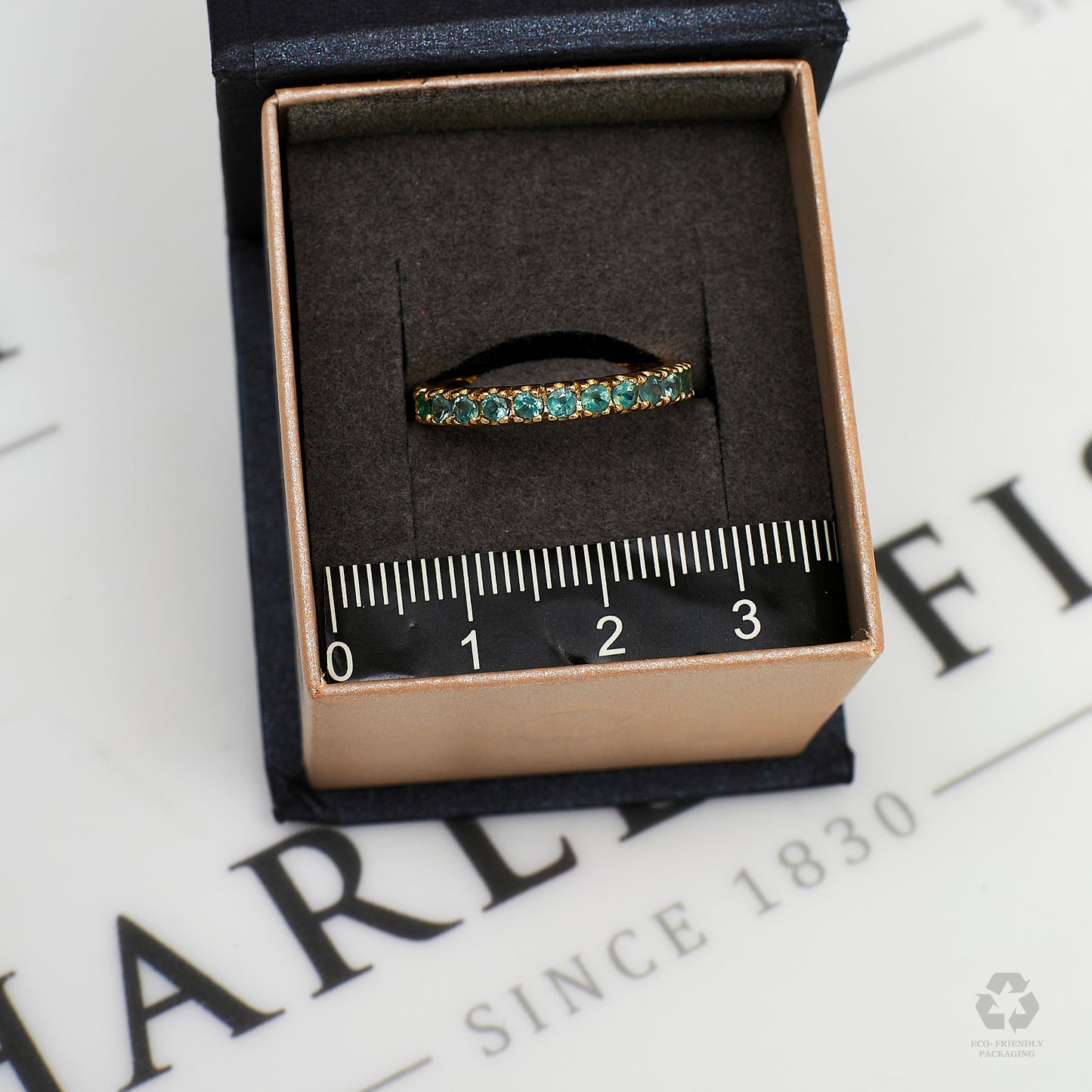 Pre-Owned 9ct Gold Chrysoberyl Half Eternity Ring Size N