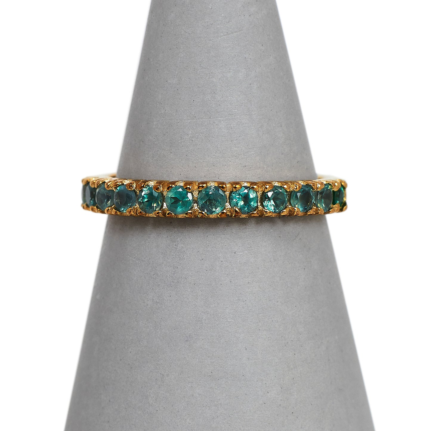 Pre-Owned 9ct Gold Chrysoberyl Half Eternity Ring Size N