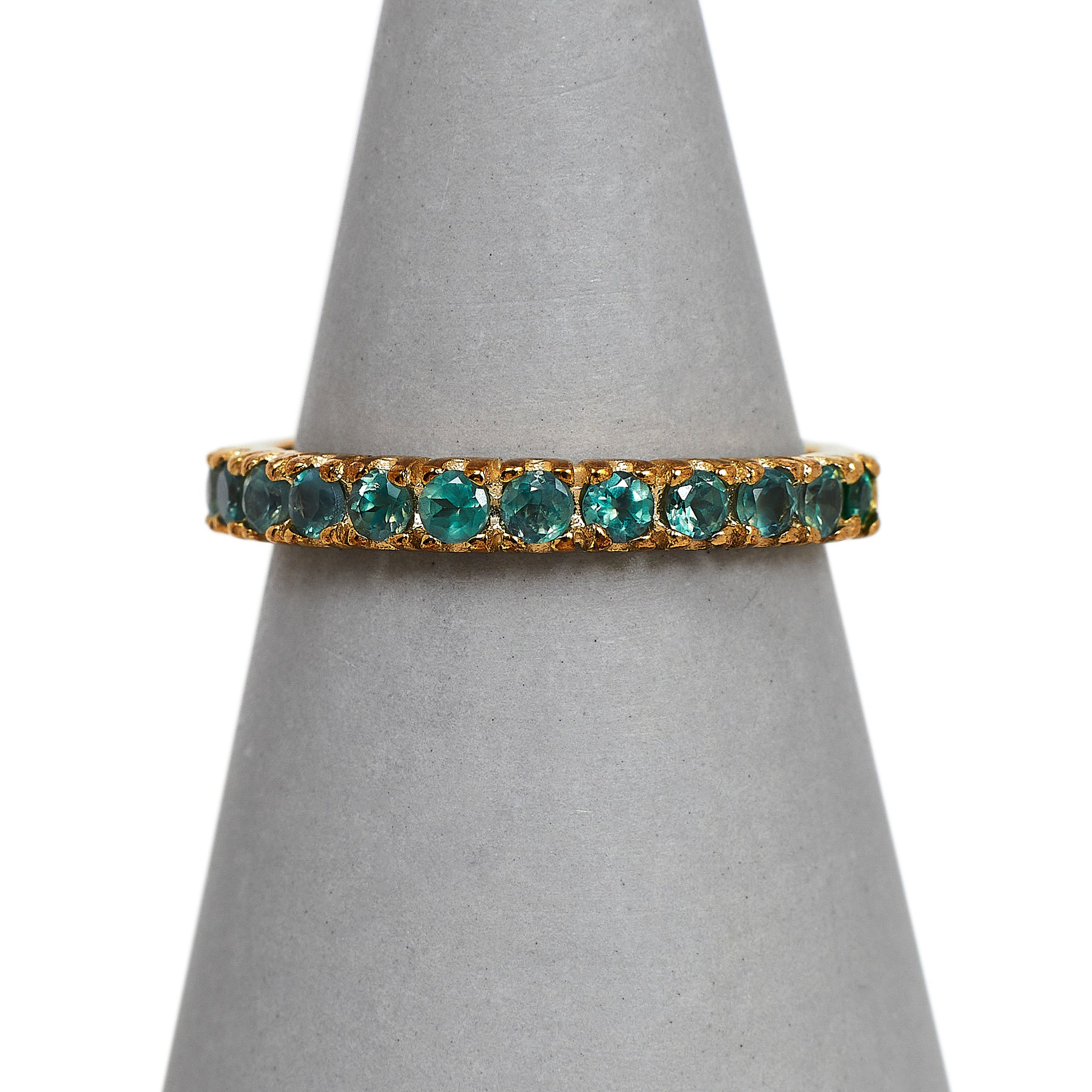 Pre-Owned 9ct Gold Chrysoberyl Half Eternity Ring Size N
