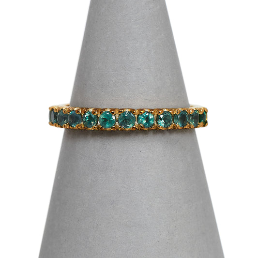 Pre-Owned 9ct Gold Chrysoberyl Half Eternity Ring Size N