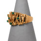 Pre-Owned 9ct Gold 6 Emerald Bark Design Ring Size O
