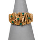 Pre-Owned 9ct Gold 6 Emerald Bark Design Ring Size O