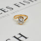 Pre-Owned 9ct Gold CZ Crossover Shoulders Dress Ring Size P