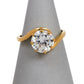 Pre-Owned 9ct Gold CZ Crossover Shoulders Dress Ring Size P