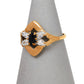Pre-Owned 9ct Gold Sapphire & 4 CZ Dress Ring Size O