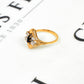 Pre-Owned 9ct Gold Sapphire & 4 CZ Dress Ring Size O