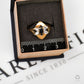 Pre-Owned 9ct Gold Sapphire & 4 CZ Dress Ring Size O