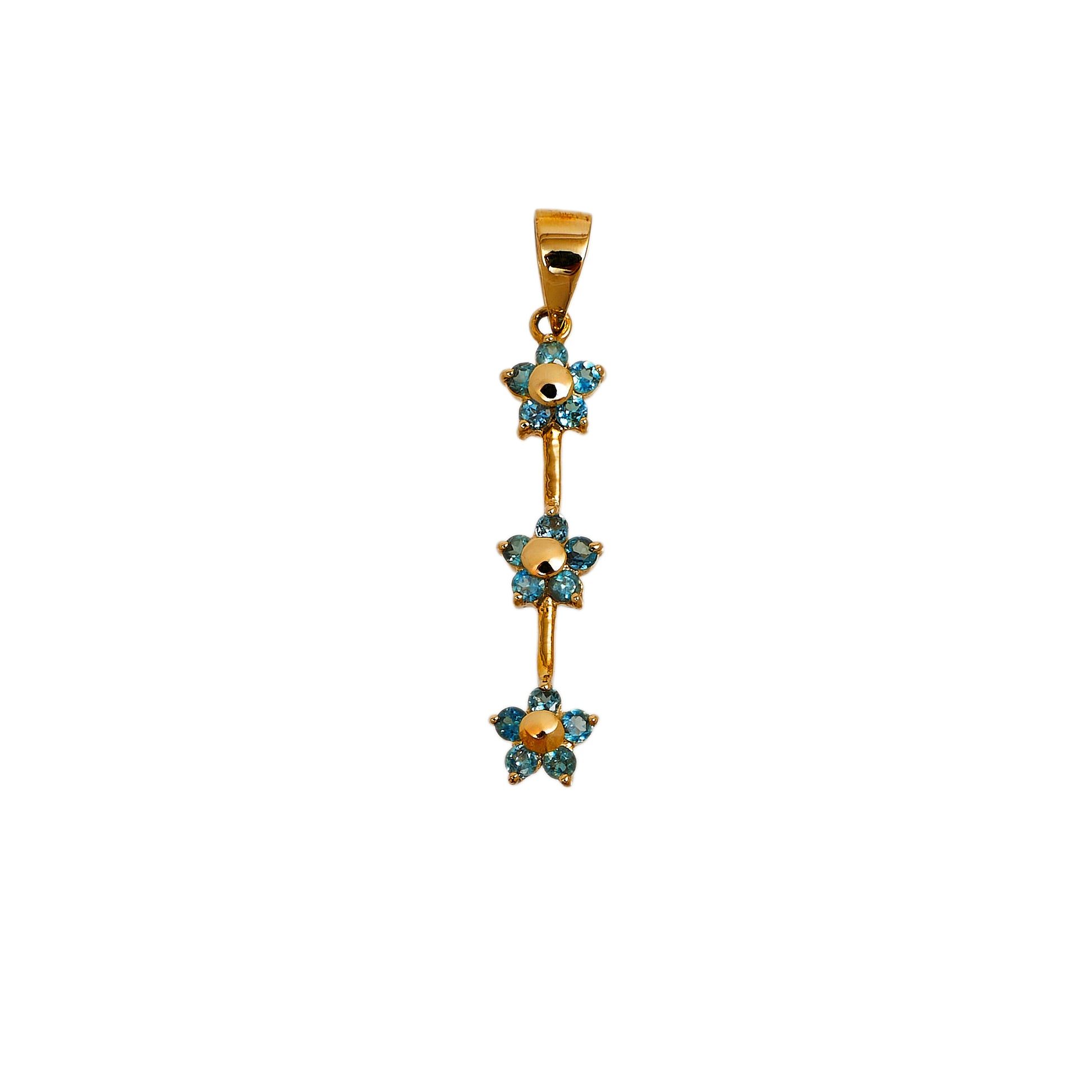 Pre-Owned 9ct Gold Chrysoberyl Flower Drop Pendant