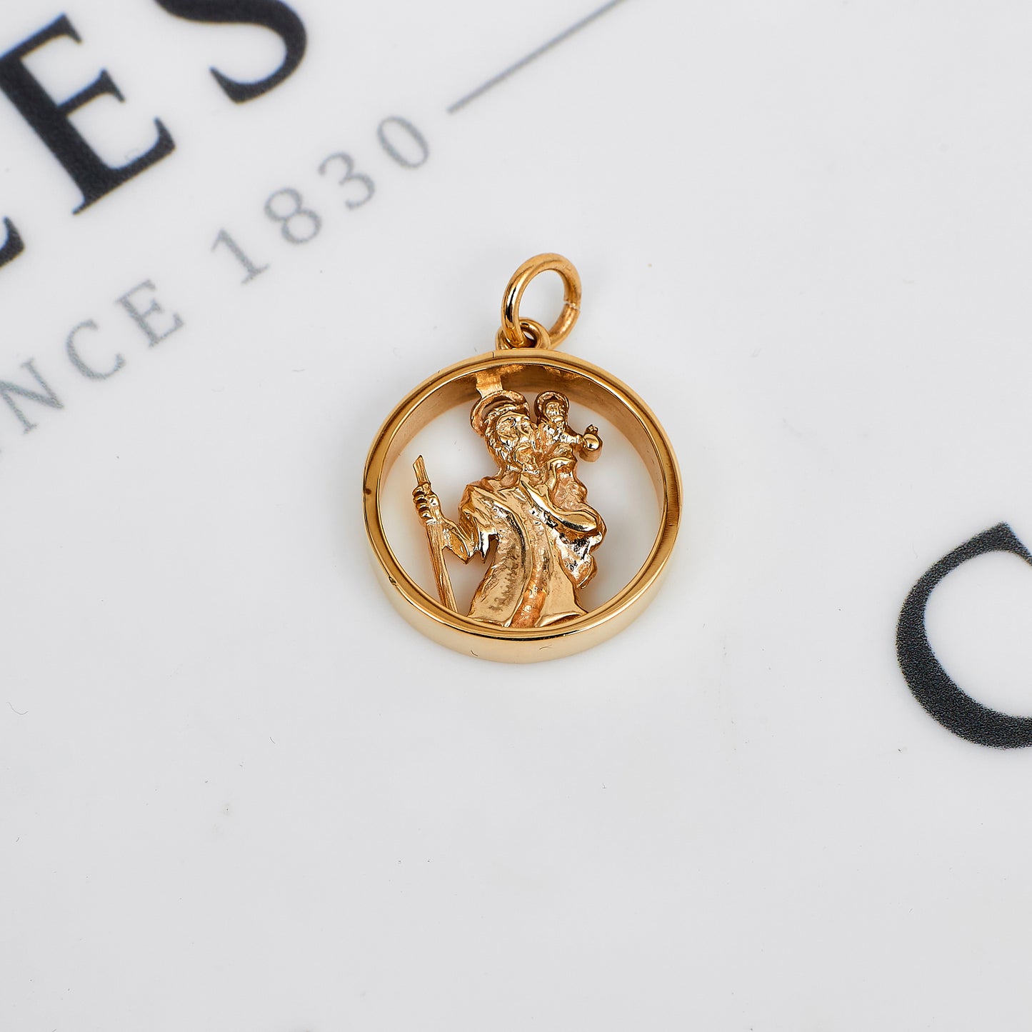 Pre-Owned 9ct Gold Openwork St Christopher Pendant