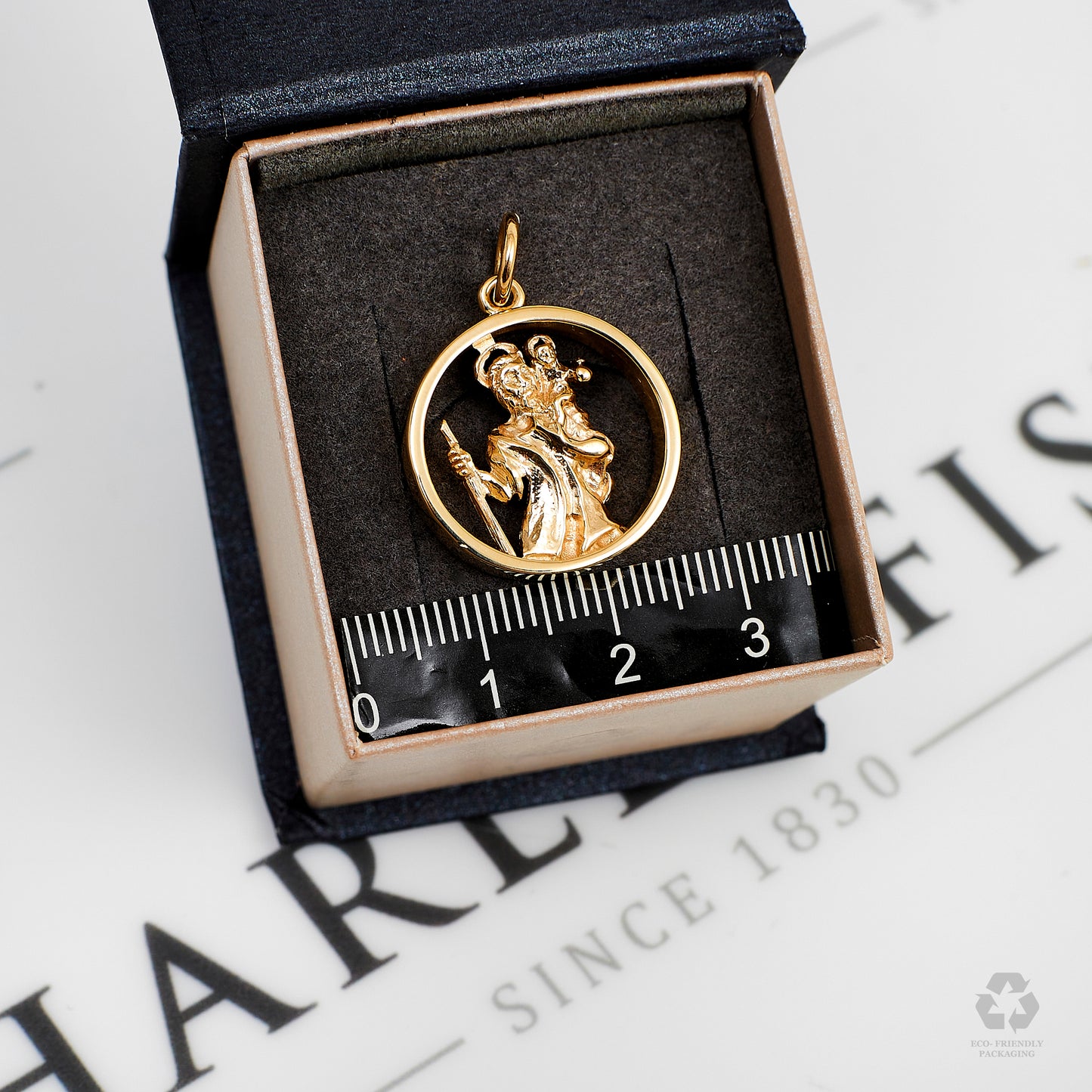 Pre-Owned 9ct Gold Openwork St Christopher Pendant