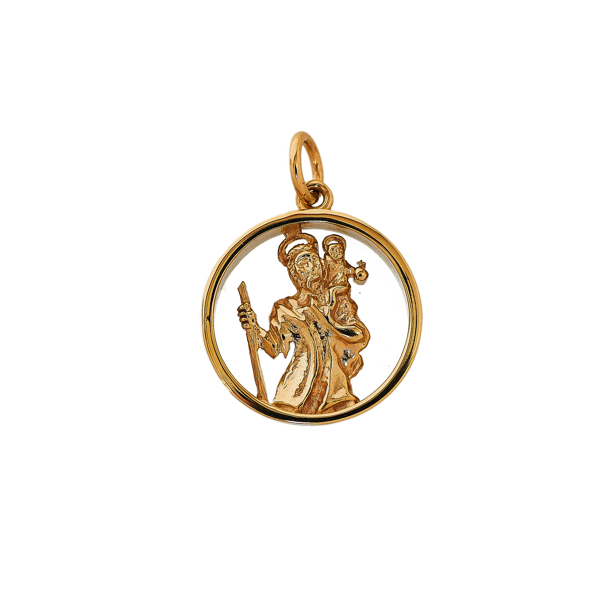 Pre-Owned 9ct Gold Openwork St Christopher Pendant