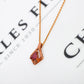 Pre-Owned 9ct Rose Gold Triangle Glass Filled Ruby Pendant