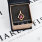 Pre-Owned 9ct Rose Gold Triangle Glass Filled Ruby Pendant