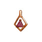 Pre-Owned 9ct Rose Gold Triangle Glass Filled Ruby Pendant