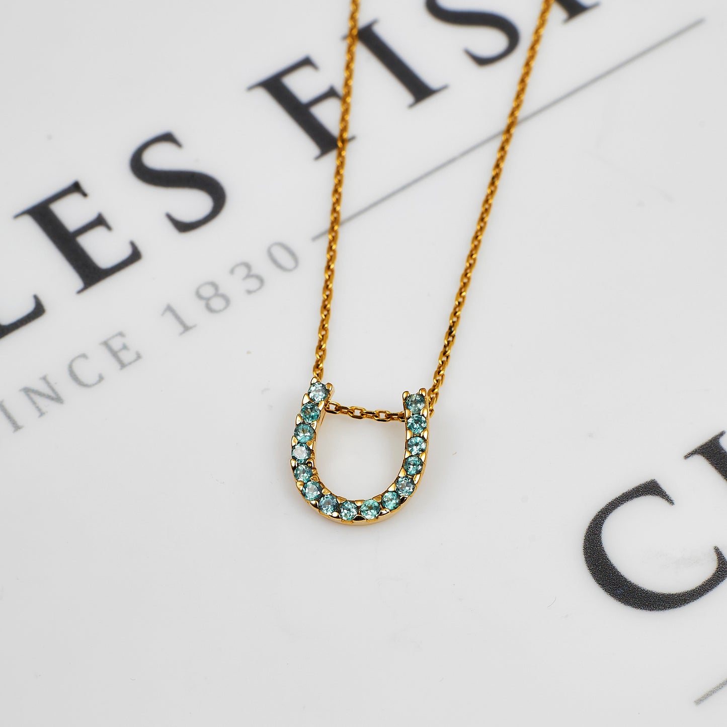 Pre-Owned 9ct Gold & Chrysoberyl Horseshoe Pendant