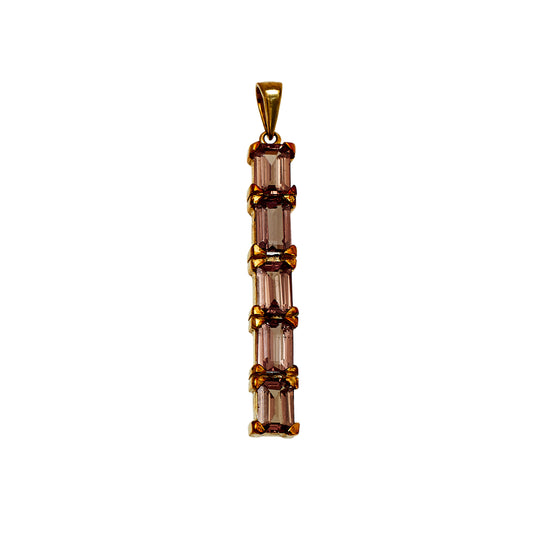 Pre-Owned 9ct Gold 5 Colour Change Garnet Pendant