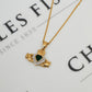 Pre-Owned 9ct Gold Agate & CZ Claddagh Pendant