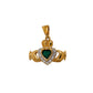 Pre-Owned 9ct Gold Agate & CZ Claddagh Pendant