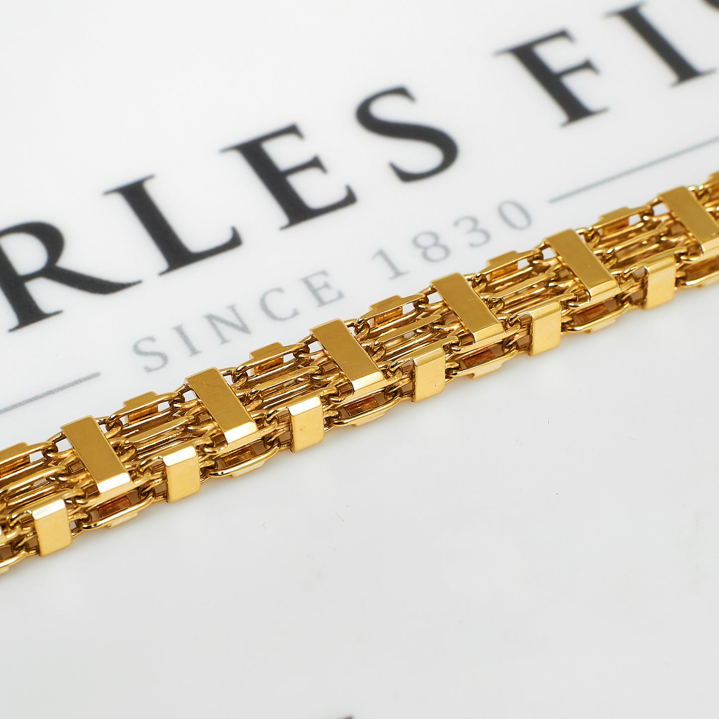 Pre-Owned 9ct Gold 3 Row Oval Link Necklace 20 Inch