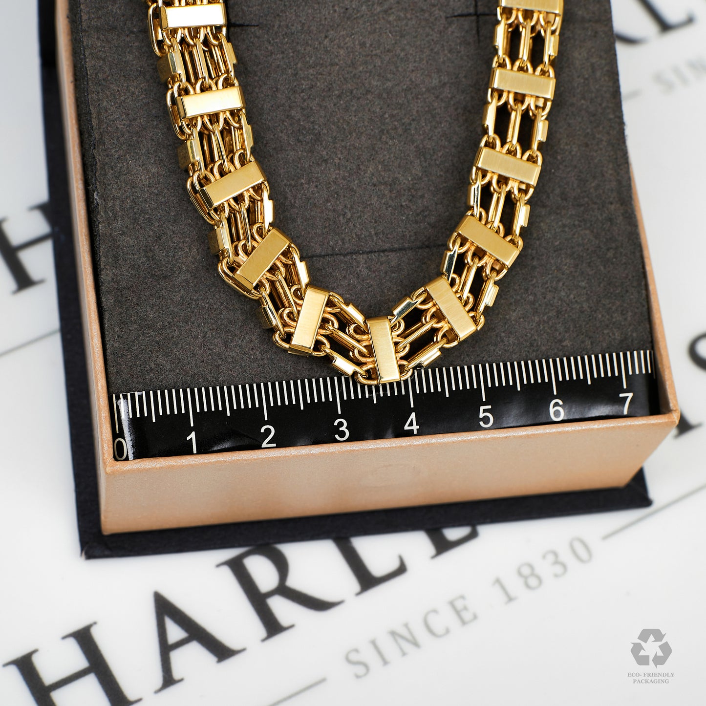 Pre-Owned 9ct Gold 3 Row Oval Link Necklace 20 Inch