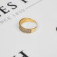 Pre-Owned 9ct Gold 4 Row CZ Band Ring Size M