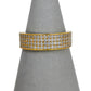 Pre-Owned 9ct Gold 4 Row CZ Band Ring Size M