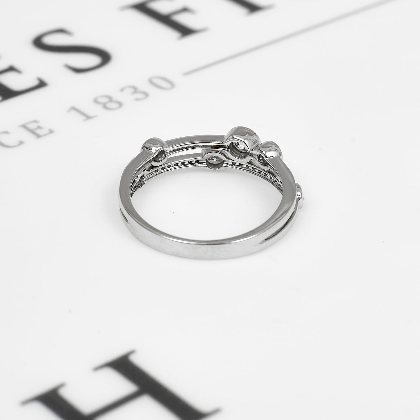 Pre-Owned 18ct White Gold 2 Row Diamond Ring