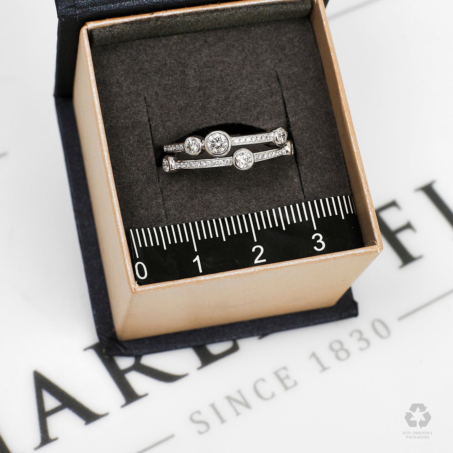 Pre-Owned 18ct White Gold 2 Row Diamond Ring