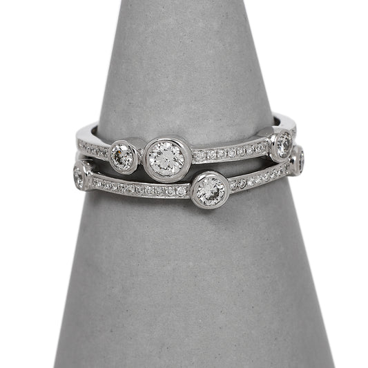 Pre-Owned 18ct White Gold 2 Row Diamond Ring