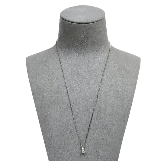 Pre-Owned 9ct White Gold & Diamond Pendant Necklace 18 Inch