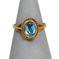 Pre-Owned 9ct Gold Oval Blue Topaz Ring Size K