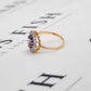 Pre-Owned 9ct Gold Oval Amethyst & CZ Cluster Ring Size M
