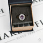 Pre-Owned 9ct Gold Oval Amethyst & CZ Cluster Ring Size M