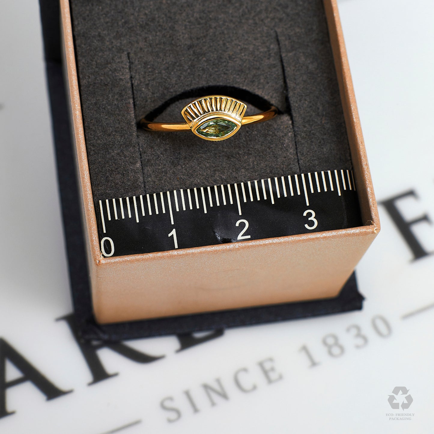 Pre-Owned 9ct Gold Quartz Evil Eye Ring Size P