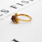 Pre-Owned 9ct Gold Triangular Garnet & Diamond Ring Size N