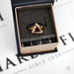 Pre-Owned 9ct Gold Triangular Garnet & Diamond Ring Size N