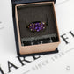 Pre-Owned 9ct Gold Amethyst & Diamond Ring Size N