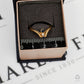 Pre-Owned 9ct Gold Sapphire & Diamond Wishbone Ring Size P
